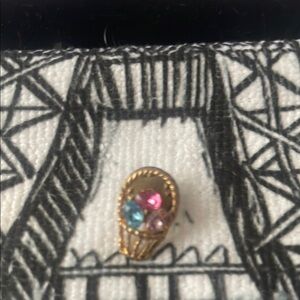 Easter Basket tie tac Unisex dad’s gift Gold tie tac with Multicolor Gems Basket